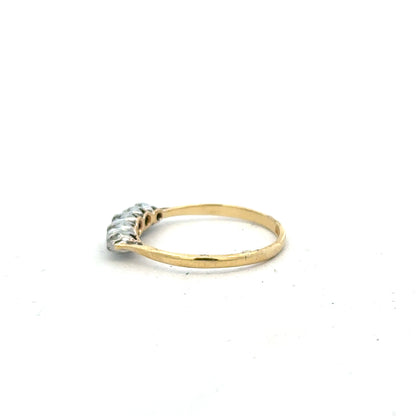 18ct yellow gold diamond ring in size N, featuring sparkling diamonds and a classic band design.