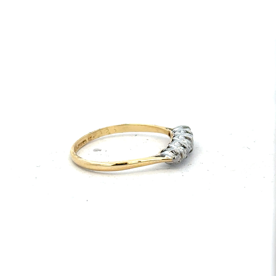 18ct yellow gold diamond ring in size N with sparkling diamonds, showcasing a elegant and timeless jewelry design.