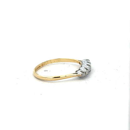 18ct yellow gold diamond ring in size N with sparkling diamonds, showcasing a elegant and timeless jewelry design.