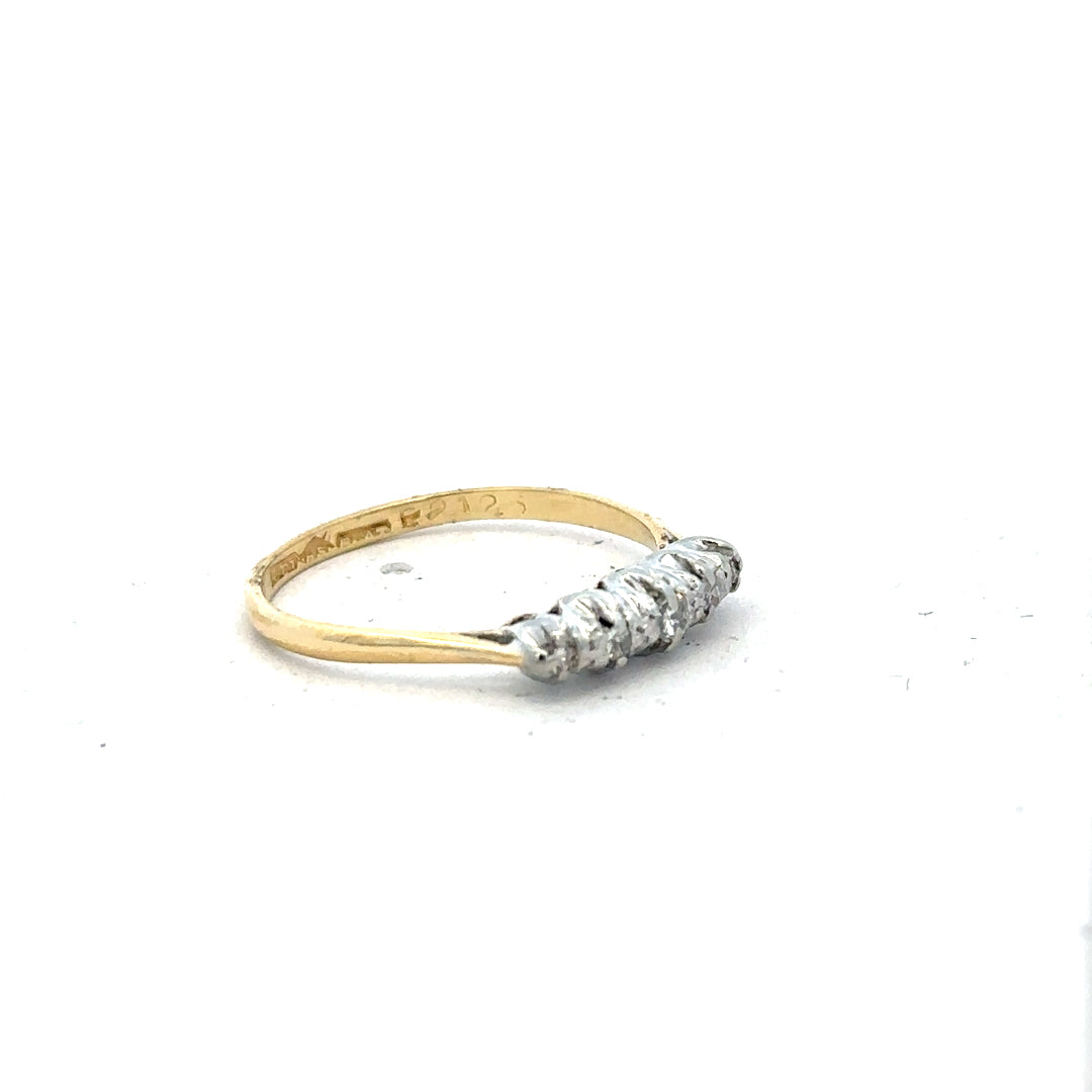 18ct yellow gold diamond ring in size N featuring a sparkling central diamond and elegant band design.