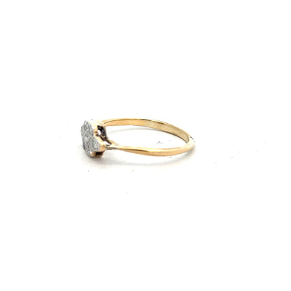 18ct yellow gold diamond ring in size N with sparkling diamonds, showcasing an elegant and timeless design.