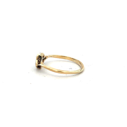 18ct yellow gold diamond ring in size N with sparkling diamonds, showcasing elegant jewelry craftsmanship.