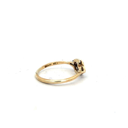 18ct yellow gold diamond ring in size N with sparkling diamonds, elegant jewelry piece showcasing fine craftsmanship.