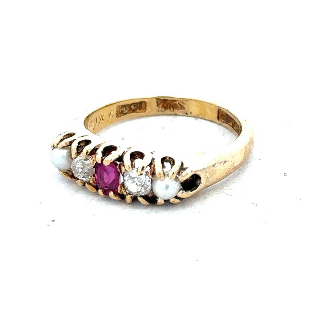 18ct yellow gold diamond ring in size N1/2, featuring sparkling diamonds on a classic band.