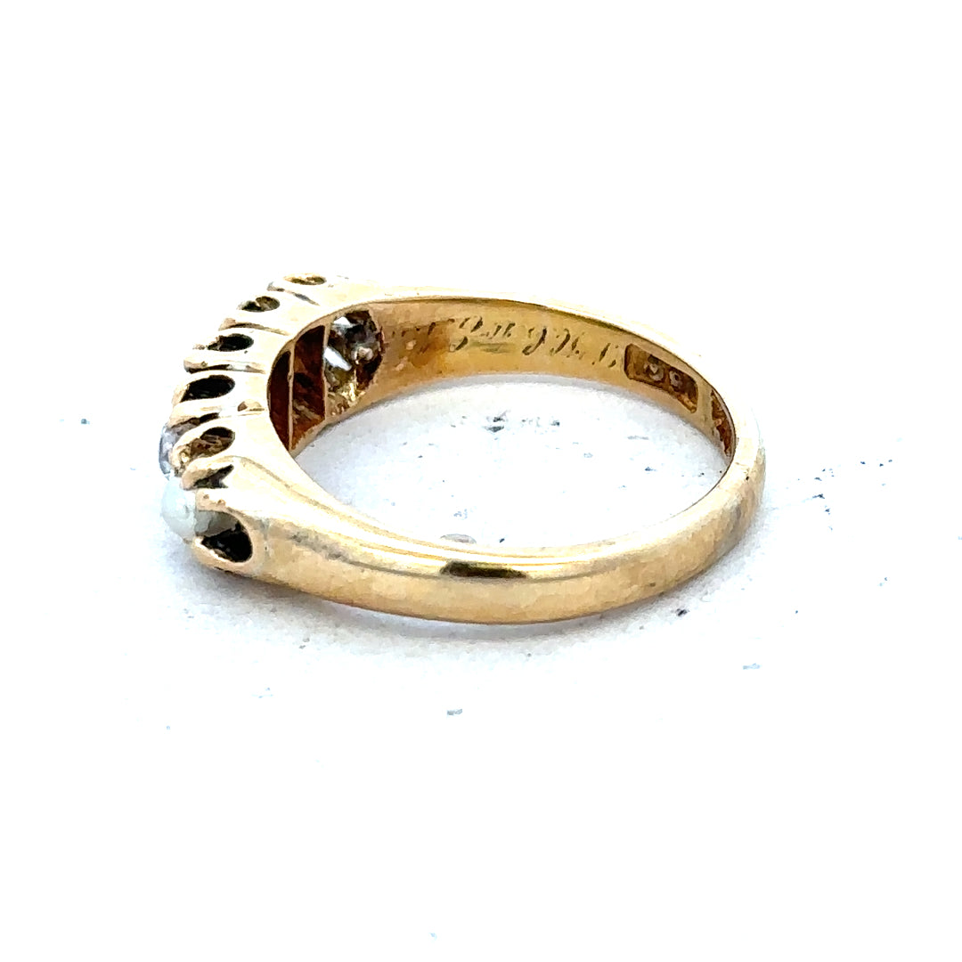 18ct yellow gold diamond ring in size N1/2, featuring a sparkling diamond setting and a polished gold band.