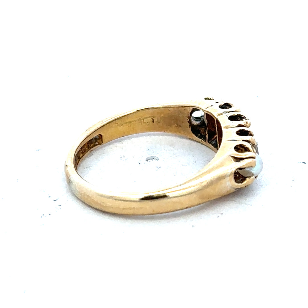 18ct yellow gold diamond ring in size N1/2 with sparkling diamonds, elegant jewelry for special occasions.