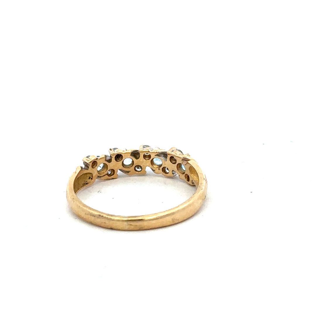 18ct yellow gold diamond ring in size P with sparkling diamonds, showcasing elegant craftsmanship and classic design.