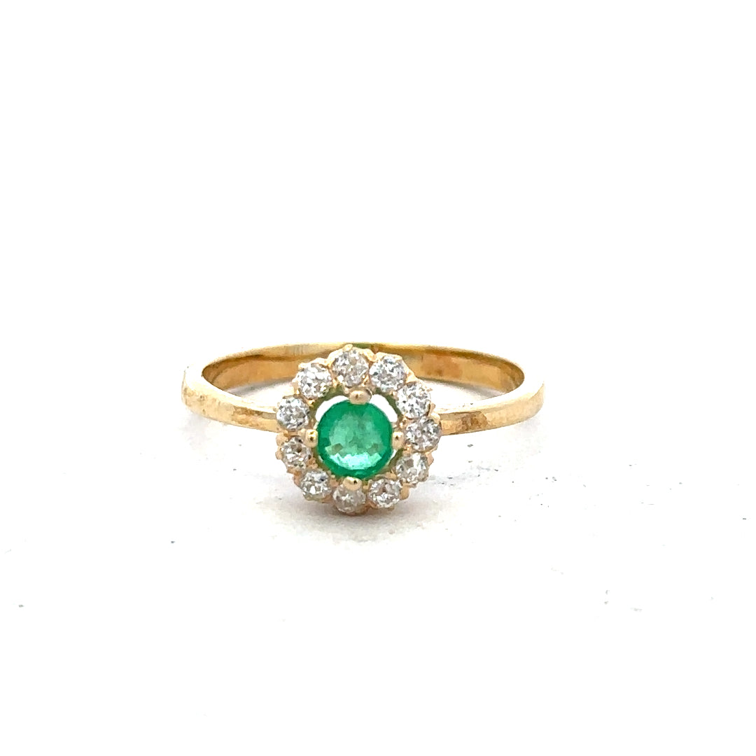 18ct yellow gold diamond ring in size P1/2 featuring a sparkling diamond, unbranded jewelry design.