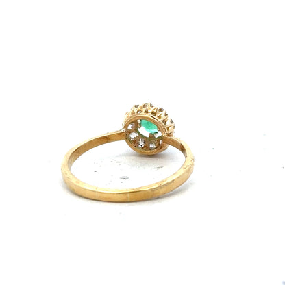 18ct yellow gold diamond ring in size P1/2 with sparkling diamonds, showcasing elegant craftsmanship and luxurious design.