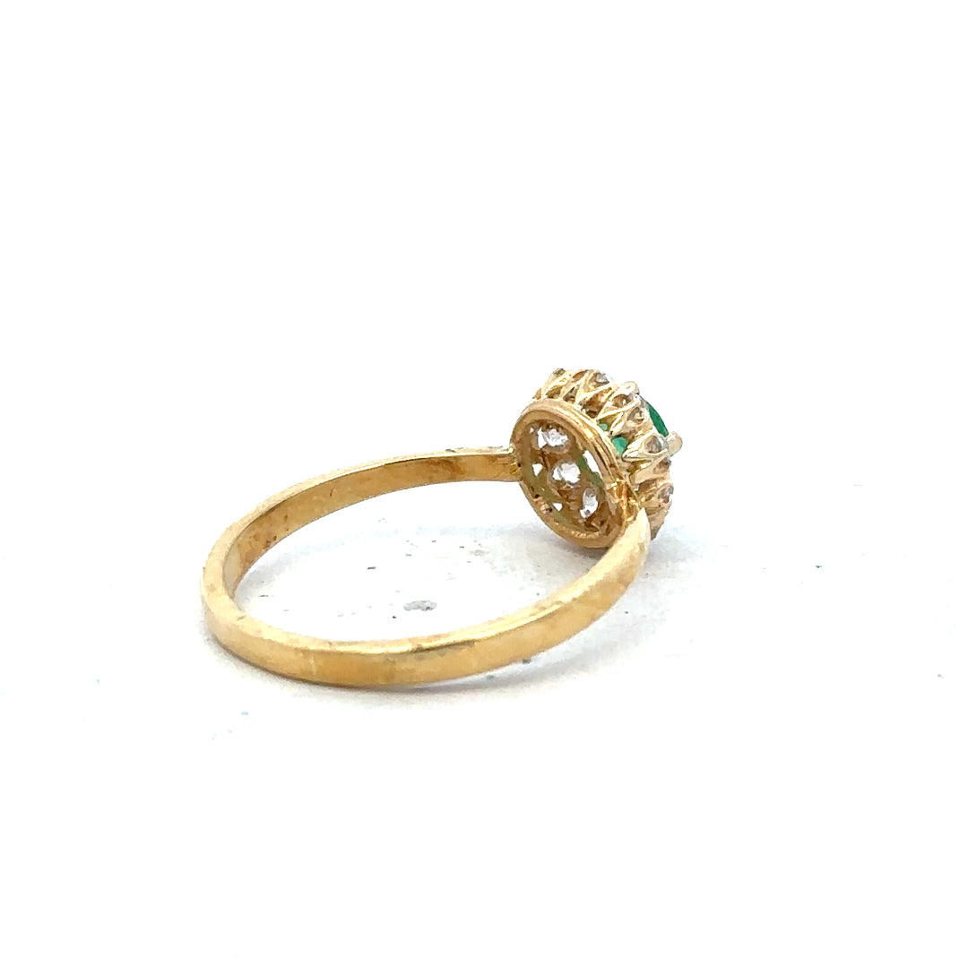 18ct yellow gold diamond ring in size P1/2, featuring a sparkling diamond setting and a smooth gold band.