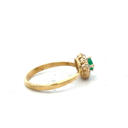 18ct yellow gold diamond ring in size P1/2 with sparkling diamonds, showcasing elegant jewelry craftsmanship.