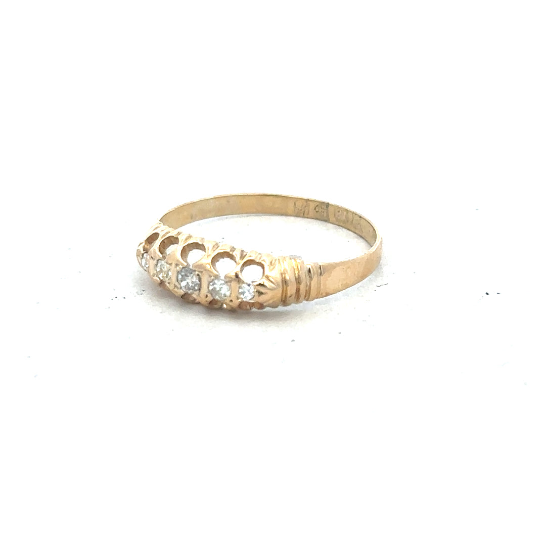 18ct yellow gold diamond ring in size S with sparkling diamonds, featuring a classic design and polished finish.