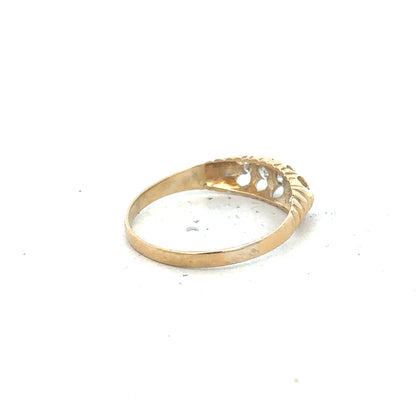 18ct yellow gold diamond ring in size S with sparkling diamonds, featuring a classic design and polished finish.