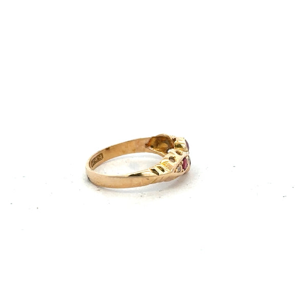 18ct yellow gold ring in size M with a smooth band, unbranded, shown on a plain background.