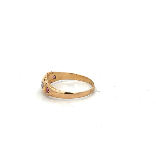 18ct yellow gold ring size N, unbranded, showcasing a smooth polished band with a classic design.