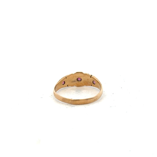 18ct yellow gold ring in size N with a smooth polished finish, unbranded jewelry displayed on a plain background.