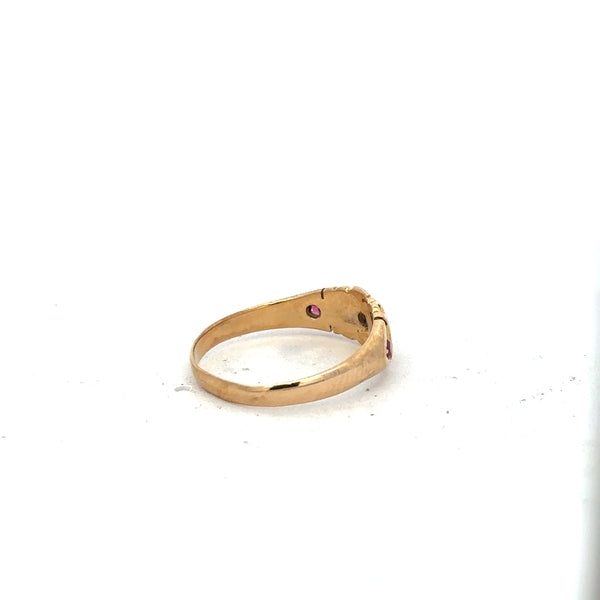 18ct yellow gold ring in size N with a simple, polished band, unbranded jewelry, shown on a white background.