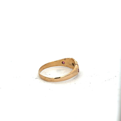 18ct yellow gold ring in size N with a simple, polished band, unbranded jewelry, shown on a white background.
