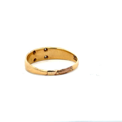 18ct yellow gold ring in size P1/2, featuring a simple, elegant band with a smooth finish and classic design.