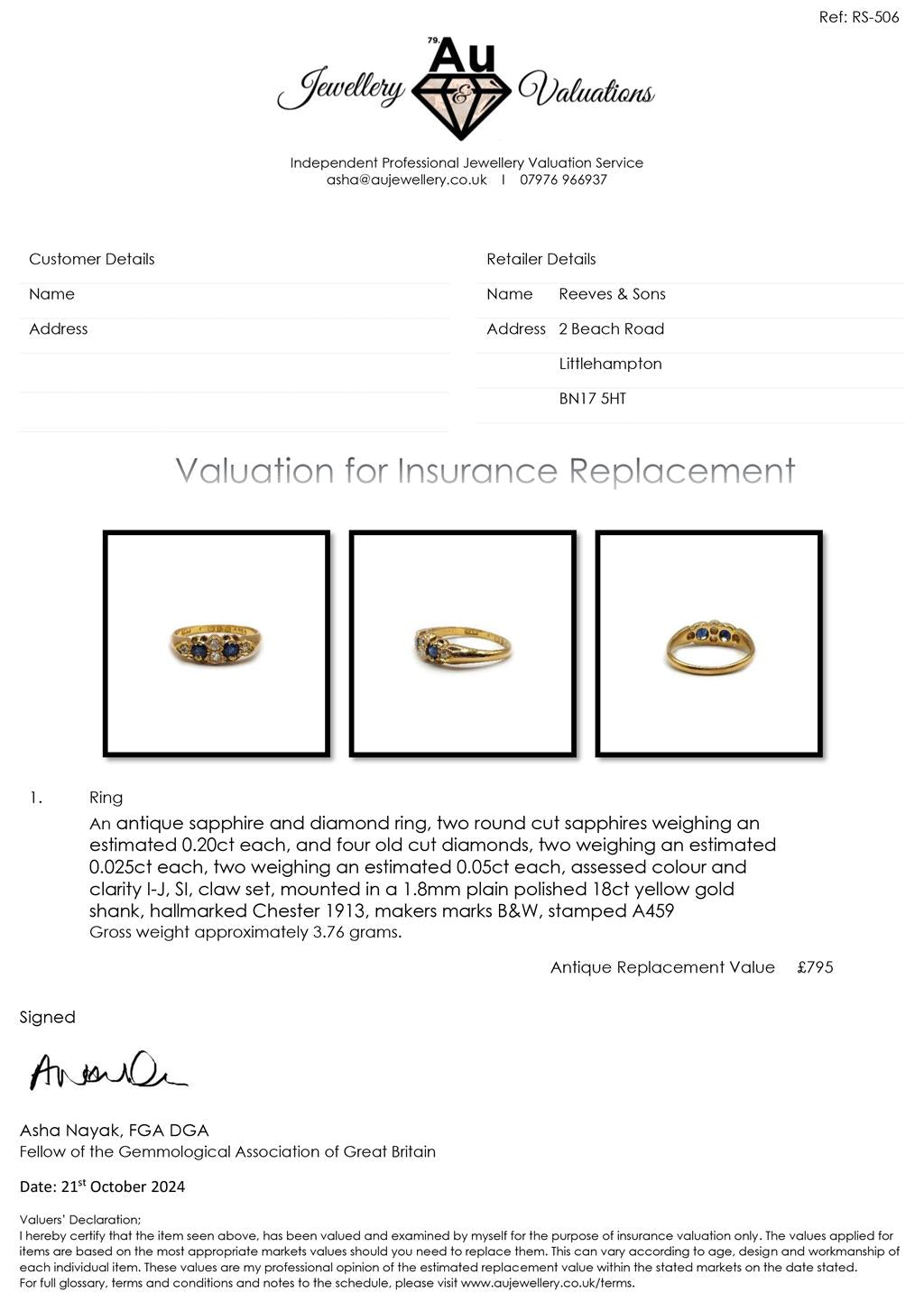 18ct yellow gold sapphire and diamond ring in size N1/2, featuring a detailed gemstone design and elegant band.