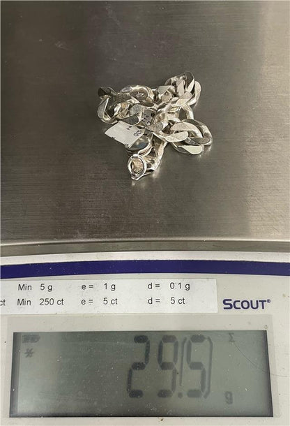 925 silver bracelet with intricate design, unbranded jewelry piece featuring polished silver finish and detailed craftsmanship