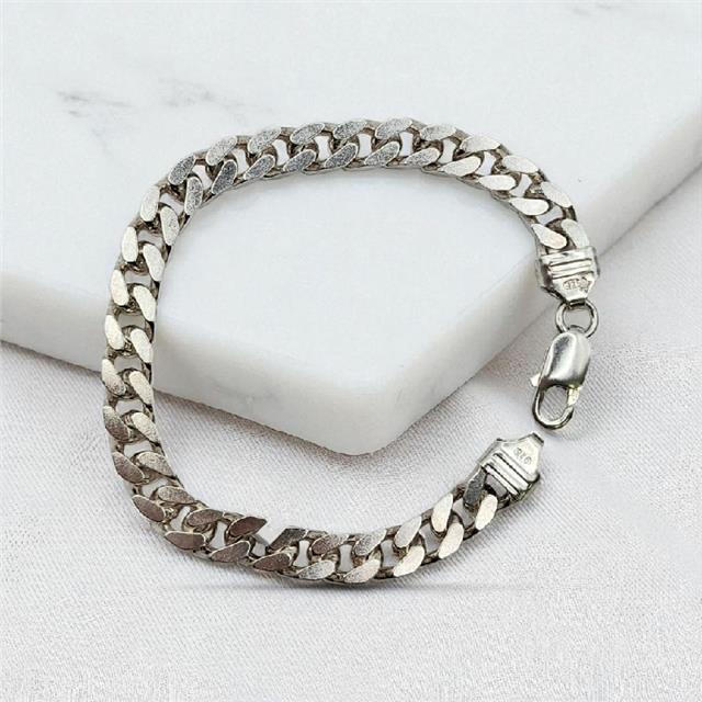 925 silver curb bracelet, unbranded, 20.5cm length, 26g weight, detailed chain links, classic jewelry accessory