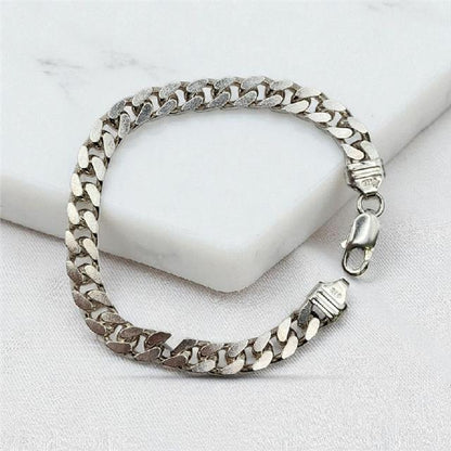 925 silver curb bracelet, unbranded, 20.5cm length, 26g weight, detailed chain links, classic jewelry accessory