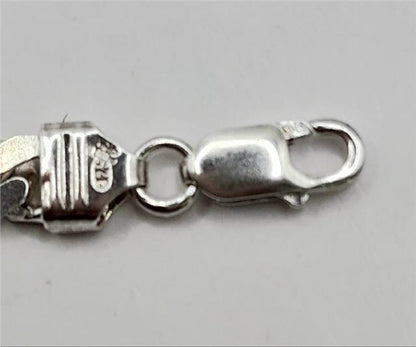 925 silver curb bracelet, unbranded, 20.5cm length, 26g weight, showcasing a polished silver design with curb links.
