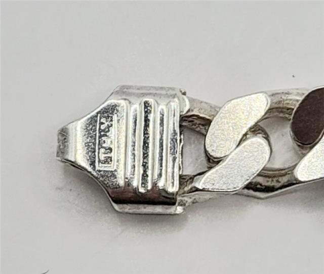 925 silver curb bracelet, 20.5cm length, 26g weight, unbranded jewelry with detailed curb link design