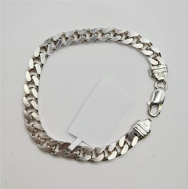 925 silver curb bracelet, unbranded, 20.5cm length, 26g, stylish jewelry with detailed chain links.