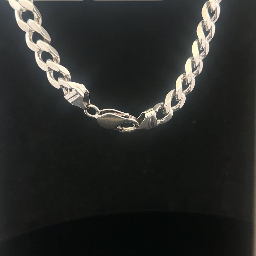 925 silver curb bracelet, unbranded, 23cm length, 32.6g weight, detailed chain links, shiny silver finish.