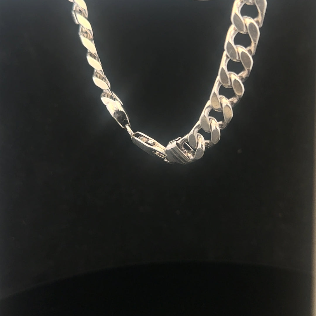 925 silver curb bracelet, unbranded, 23cm length, 32.6g weight, detailed silver jewelry for women.
