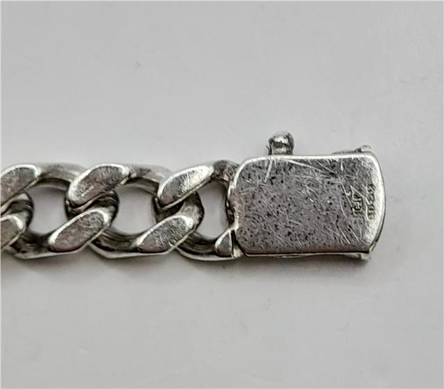 925 silver curb bracelet, unbranded, 24cm length, 37.9g weight, detailed chain links, shiny silver finish.
