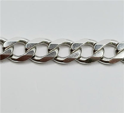 925 silver curb chain, 19 inch length, 50.5g, unbranded, shown with detailed links and polished finish.