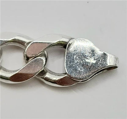 925 silver curb chain necklace, 19-inch length, 50.5g weight, unbranded jewelry with durable silver links.