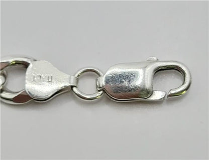 925 silver curb chain necklace, 19 inches long, showcasing a durable and stylish silver chain with a smooth curb link design.