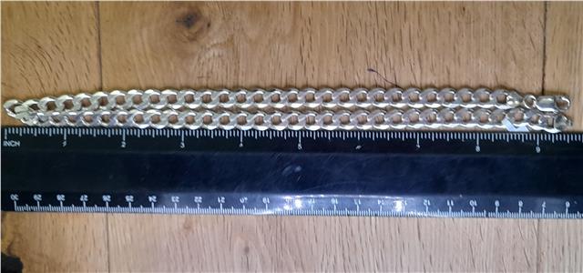 925 silver curb chain, 19-inch length, weighing 50.5g, showcasing a classic unbranded silver jewelry design.