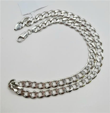 925 silver curb chain, 19 inch length, 50.5g, unbranded jewelry chain with bold, interlocking links.