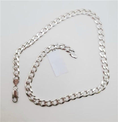 925 silver curb chain, 19 inch length, 50.5g, unbranded jewelry chain featuring classic curb links.