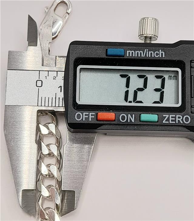925 silver curb chain necklace, 20 inches long, 48.6g, featuring classic interlocking links, unbranded jewelry accessory