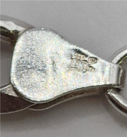 925 silver curb chain necklace, 20 inches long, weighing 48.6 grams, with a classic link design.