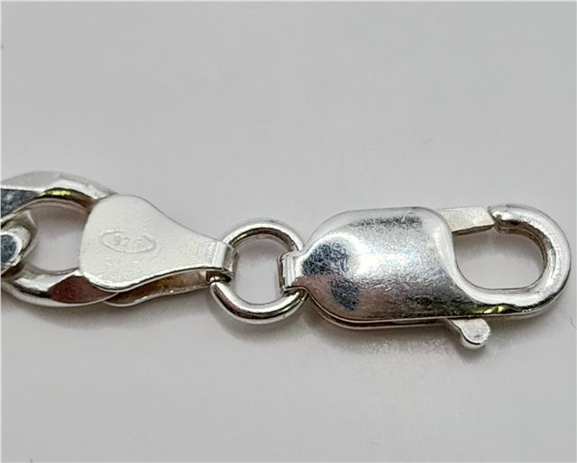 Silver curb chain necklace, 20-inch length, 48.6g, crafted from 925 sterling silver, unbranded jewelry accessory.