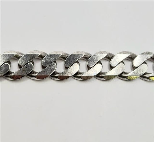 925 silver curb chain necklace, 20 inches long, weighing 86.7 grams, featuring a classic curb link design.