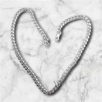 925 silver curb chain necklace, 18 inches long, weighing 40.8 grams, with a classic curb link design.