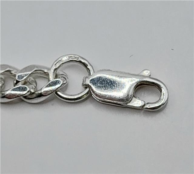 925 silver curb chain necklace, 18 inches long, weighing 40.8g with a secure clasp, unbranded jewelry accessory.