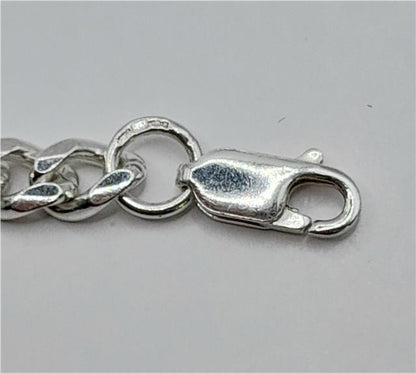 925 silver curb chain necklace, 18 inches long, weighing 40.8g with a secure clasp, unbranded jewelry accessory.