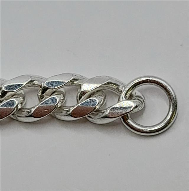 925 silver curb chain necklace, 18 inches long, weighing 40.8g, with detailed links, unbranded jewelry accessory.