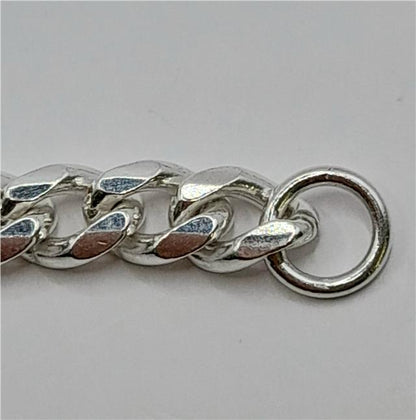 925 silver curb chain necklace, 18 inches long, weighing 40.8g, with detailed links, unbranded jewelry accessory.