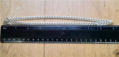 925 silver curb chain necklace, 18 inches long, weighing 40.8 grams, with a classic link design.