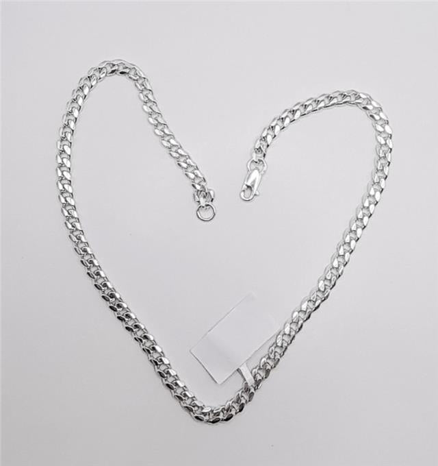 925 silver curb chain necklace, 18 inches long, weighing 40.8g, with a classic linked design, unbranded jewelry accessory.